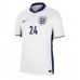 Camisa de Futebol Inglaterra Cole Palmer #24 Equipamento Principal Europeu 2024 Manga Curta